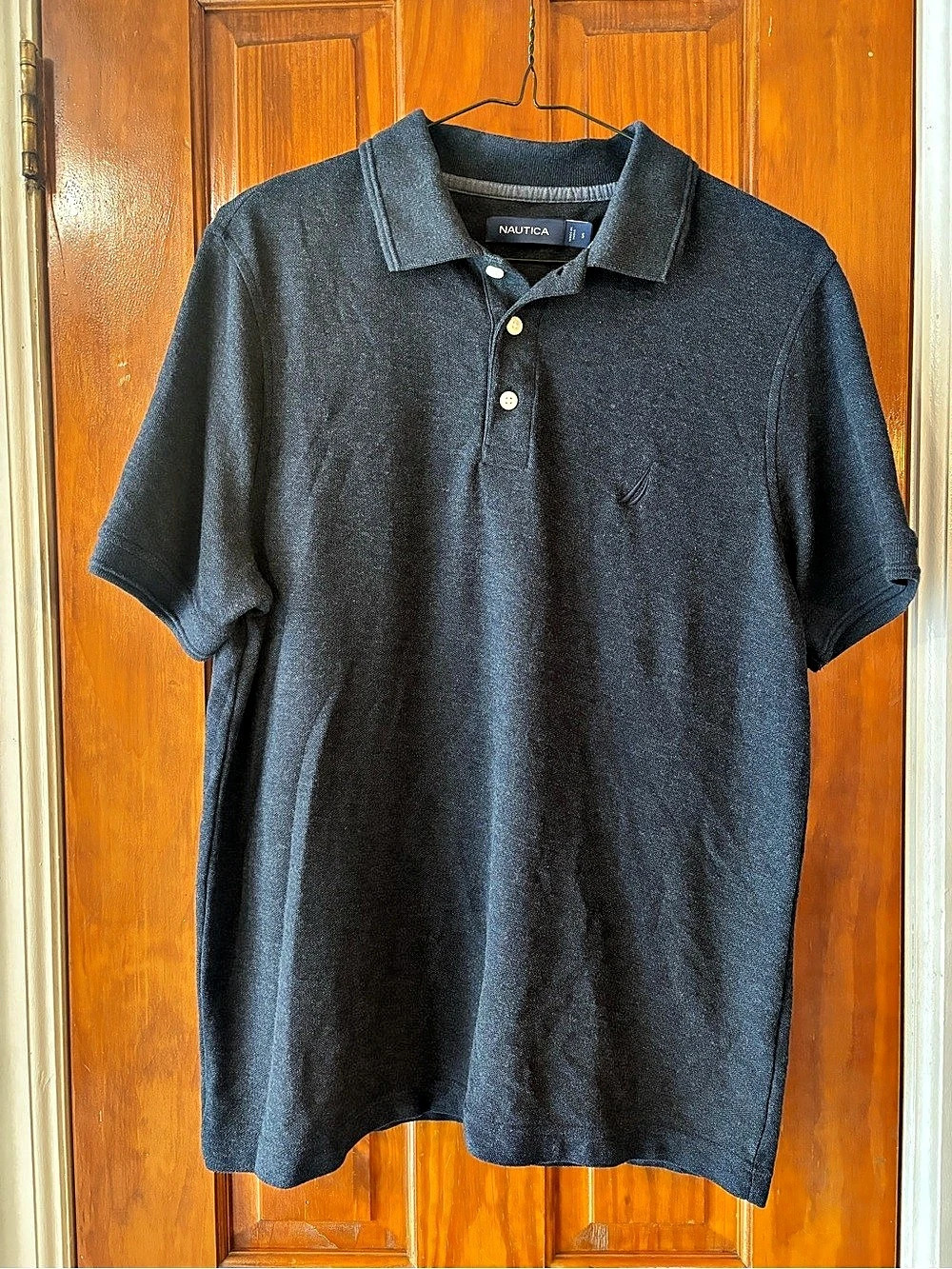 Nautica Classic Fit Pique Polo Shirt dark blue Small